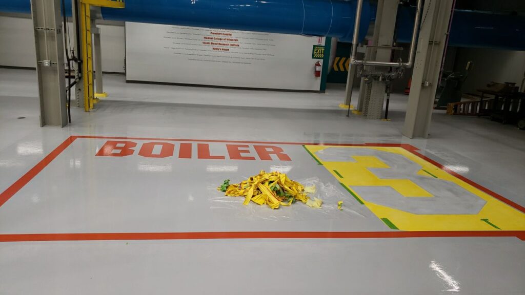 Floor Graphic Painting at an Industrial Facility in Milwaukee, WI